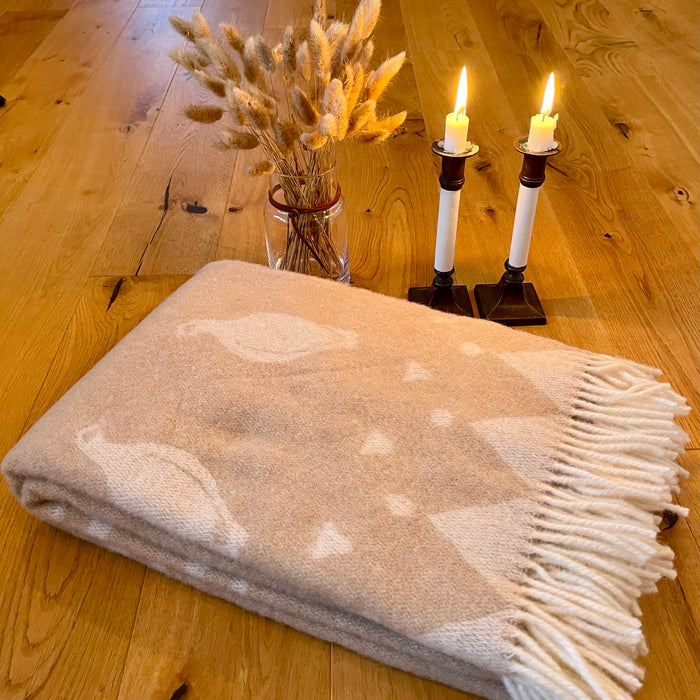 Blanket, beige/white