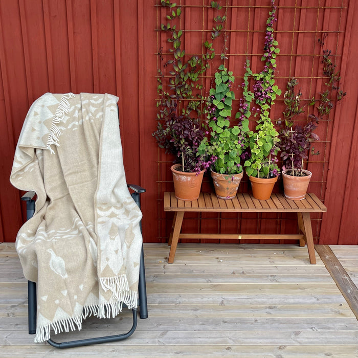Blanket, beige/white