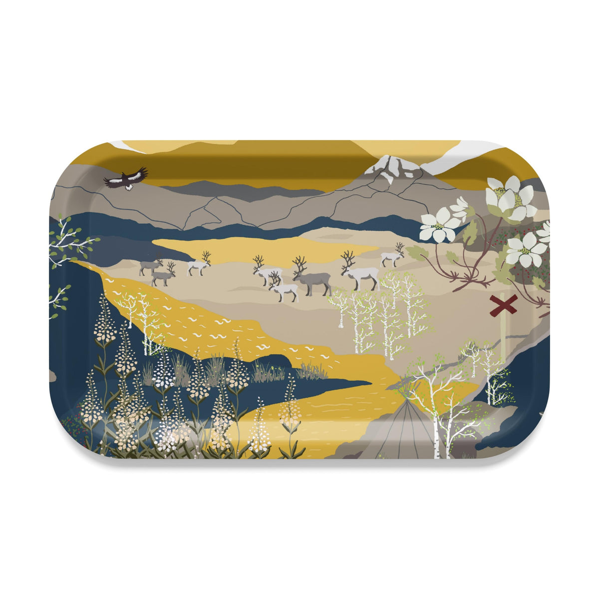 Tray Lapland, green/beige