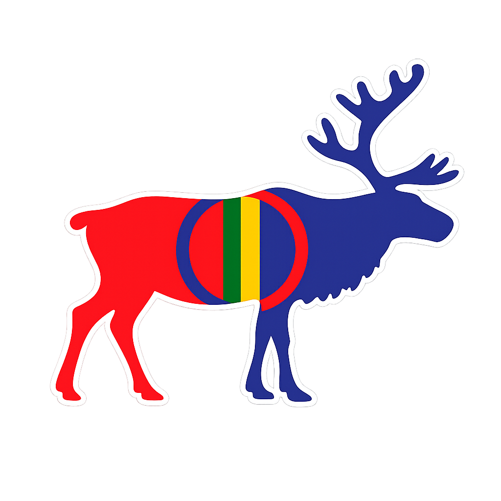 KLISETRMÄRKE - ren med flagga