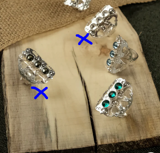 Ring Hjärta kristall