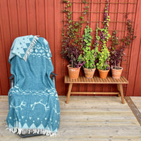 Plaid en laine, gris/blanc