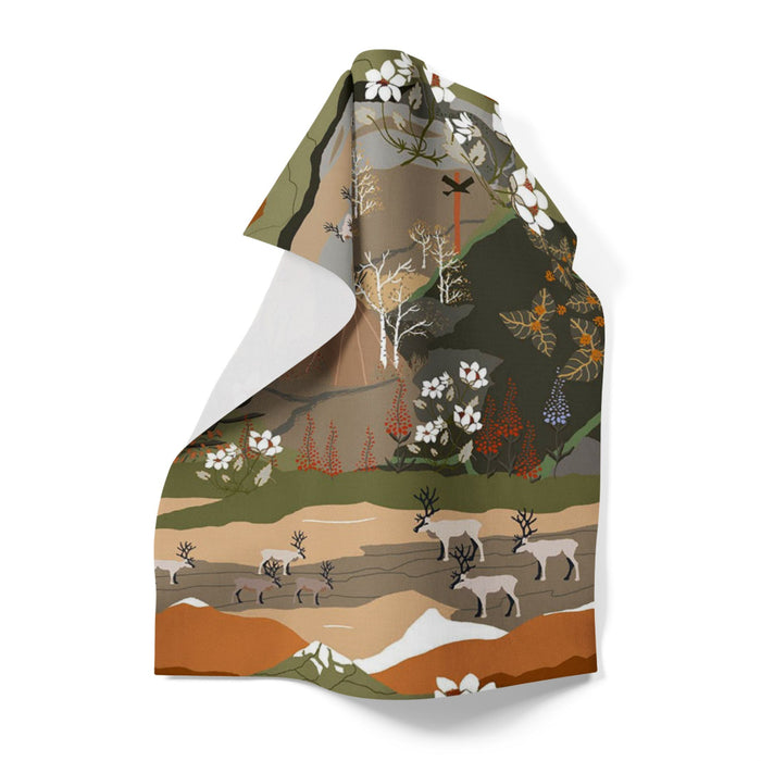 Kitchen towel mountain hiking green/beige