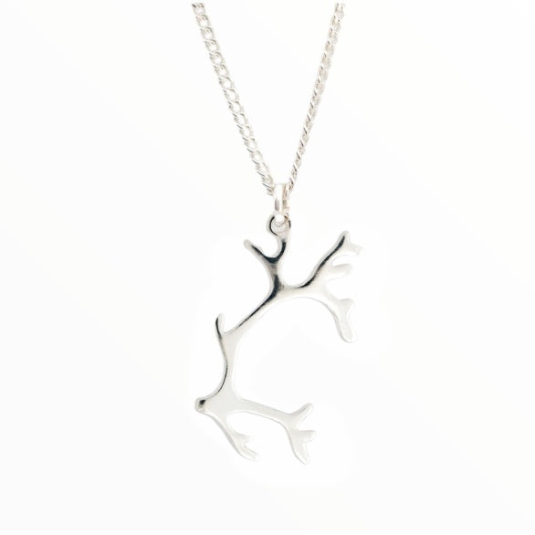 Collier bois de renne argent