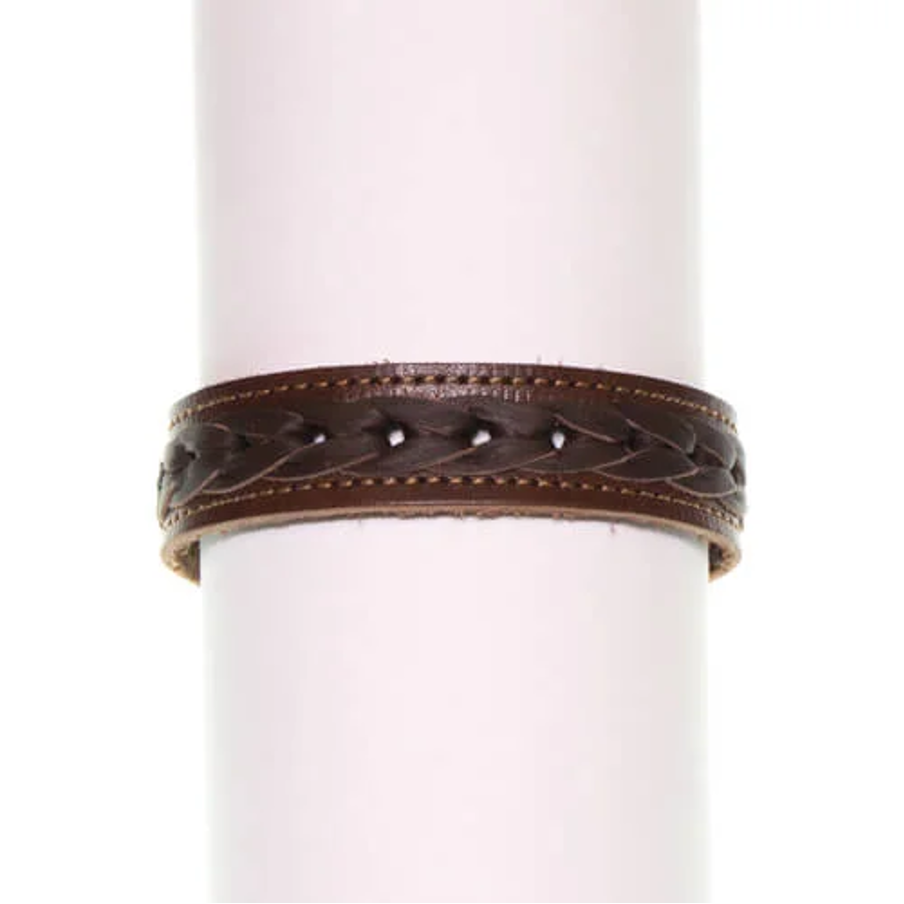 LÄDERARMBAND – Flätat armband i naturgarvat renskinn