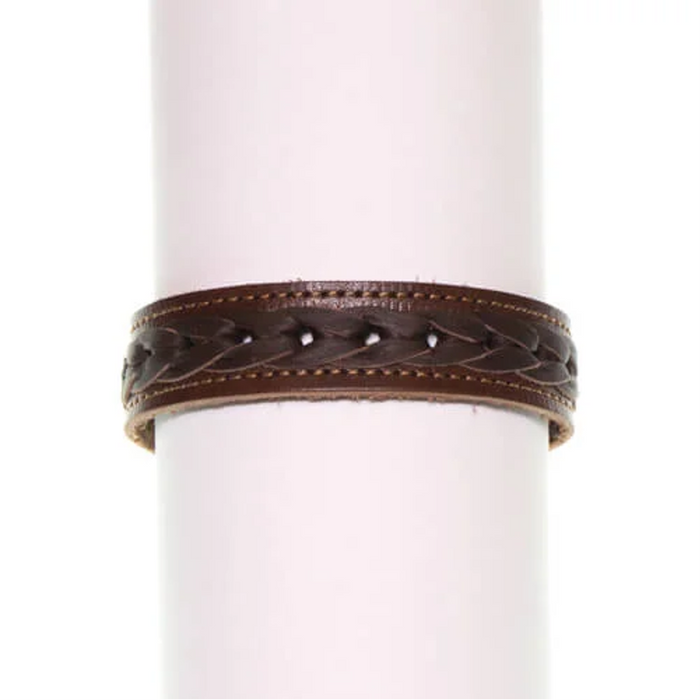 LÄDERARMBAND – Flätat armband i naturgarvat renskinn