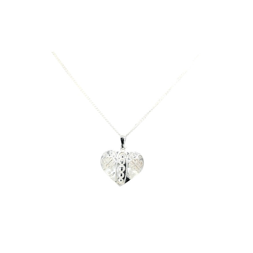 Norrbottenssmycket halsband stort silver hjärta